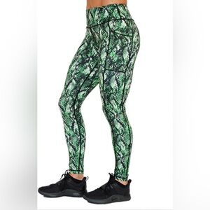 Constantly Varied Gear Venom Green Snake Print Compression Full Length Leggings